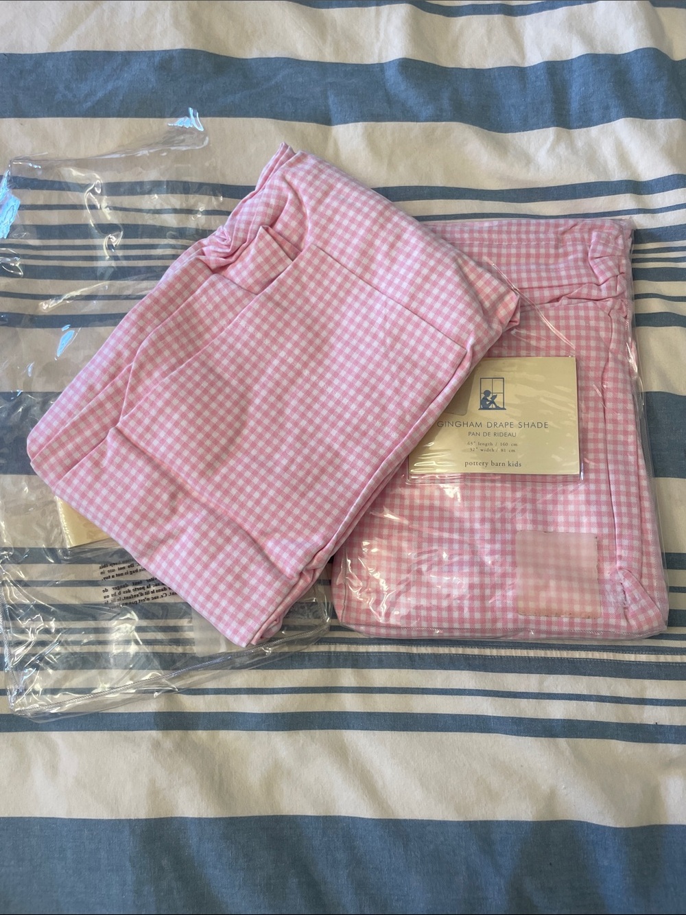 Gingham drape shades